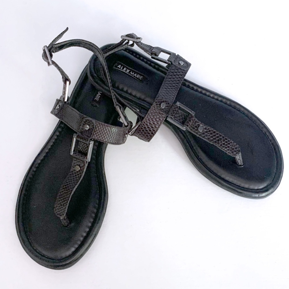 Alex Marie Leather T-strap thong sandals